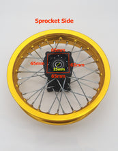 Load image into Gallery viewer, Aluminium 1.85x12 Rear Rim fits 80/100-12 tyre (4T074-1)