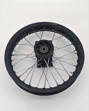 Load image into Gallery viewer, Aluminium 1.85x14 Rear Rim fits 90/100-14 tyre & 15mm axle (4T076-1) Black/ Gold