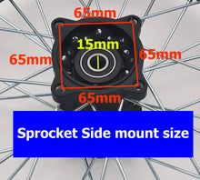 Load image into Gallery viewer, Aluminium 1.85x14 Rear Rim fits 90/100-14 tyre & 15mm axle (4T076-1) Black/ Gold