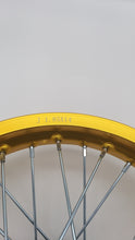 Load image into Gallery viewer, Aluminium 1.85x14 Rear Rim fits 90/100-14 tyre & 15mm axle (4T076-1) Black/ Gold
