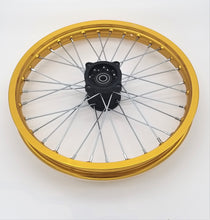 Load image into Gallery viewer, Aluminium 1.60x17 Front Rim fits 70/100-17 tyre & 15mm axle (4T077-1) Black/ Gold