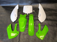 Load image into Gallery viewer, Plastics Guard Fairing Kit for Kawasaki KLX110 KX65 DRZ110 (4T357) Green/Black/White