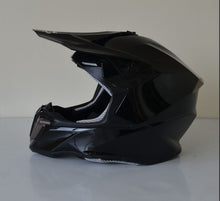 Load image into Gallery viewer, Adult MOTOCROSS Helmets - Gloss Shiny Black (sized M/ L/ XL/ XXL)