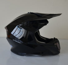 Load image into Gallery viewer, Adult MOTOCROSS Helmets - Gloss Shiny Black (sized M/ L/ XL/ XXL)