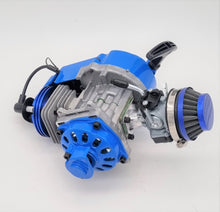 Load image into Gallery viewer, Performance 49cc 2 Stroke Motor w Alloy pull start +25H Sprocket (2T001-1) RED/Blue