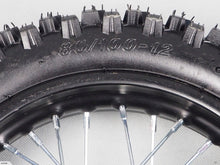 Load image into Gallery viewer, 12mm Axle 1.85x12 12" Rear Wheel Rim and Tire 80/100-12 (4T072)