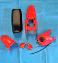 Load image into Gallery viewer, Yamaha PW50 PY50 Plastic Fairing Kits with Seat & Fuel tank (4T352) Black/ Red