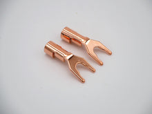 Load image into Gallery viewer, 2 of Aucharm 4N Copper Speaker Spade Plugs (EP033)
