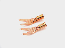 Load image into Gallery viewer, 2 of Aucharm 4N Copper Speaker Spade Plugs Screw locking Type (EP079)