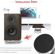 Load image into Gallery viewer, Aucharm 4PCS Silver Aluminum Spring Speakers Spikes Isolation Stand (EP086)
