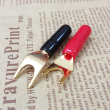 Load image into Gallery viewer, 8 x High quality Gold Plated Copper Speaker Spade Y Fork Connector (PC-55)