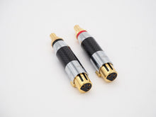 Load image into Gallery viewer, Aucharm Carbon Fiber/Gold Plated XLR Female to RCA Female HiFi Adapter (PC-57)