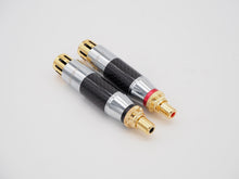 Load image into Gallery viewer, Aucharm Carbon Fiber/Gold Plated XLR Female to RCA Female HiFi Adapter (PC-57)