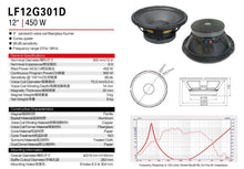 Load image into Gallery viewer, LF12G301D 12 inch 400W RMS 8ohm Professional Speaker Woofer (SP32)