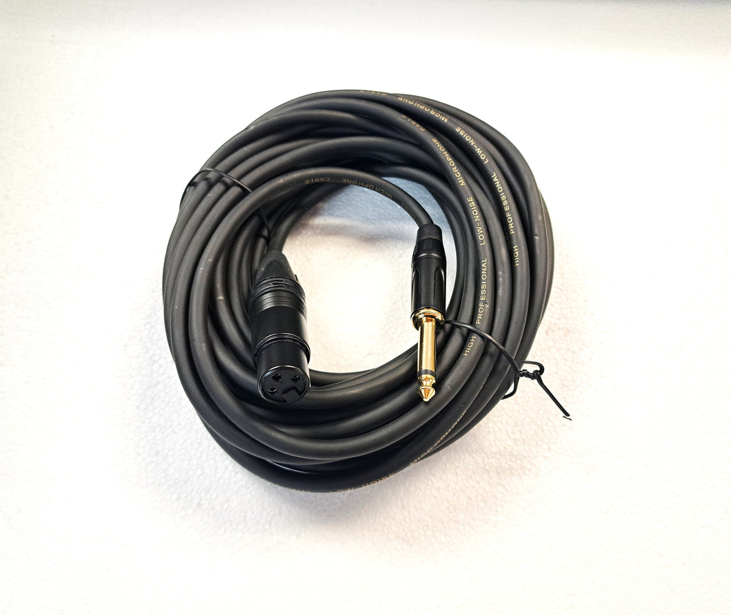 Black 10m Microphone Cable Female XLR to 1/4