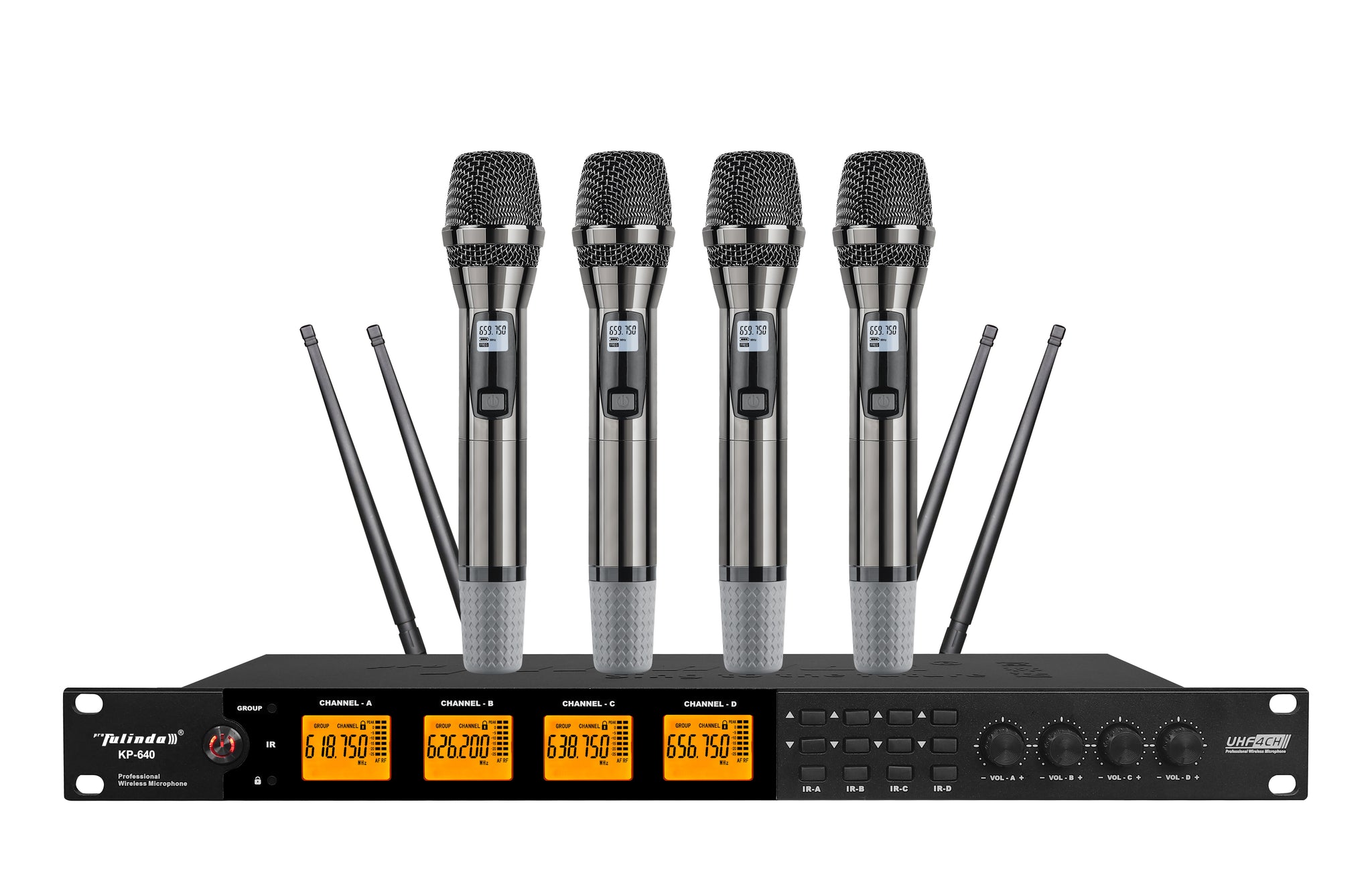 FULINDA KP 640 UHF Four Channel Wireless Microphone MC27 1 SNW