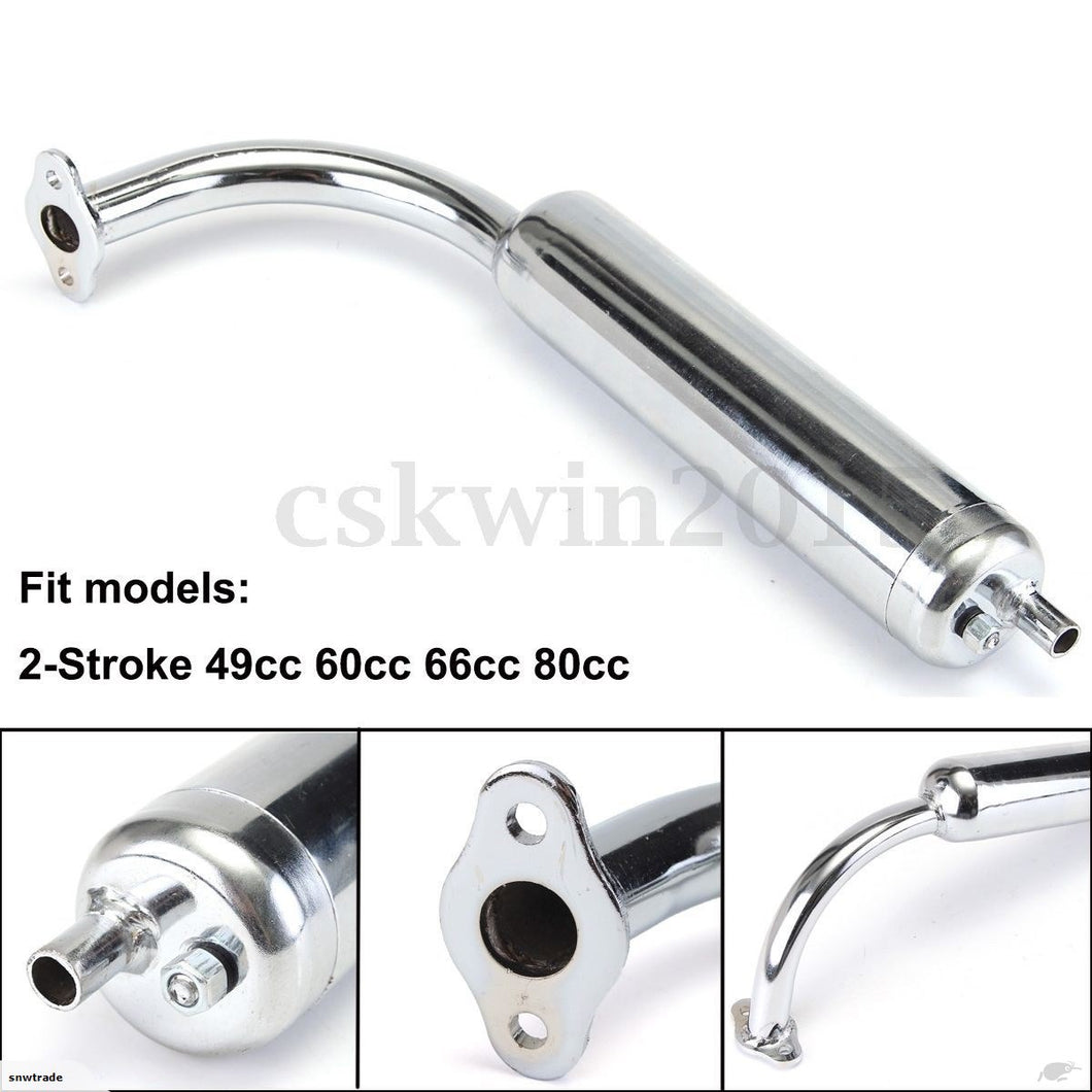 Exhaust Muffler Pipe 2 Stroke 49cc 66cc 80cc Motorized Push Bike Bicycle (2T056)