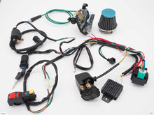 Load image into Gallery viewer, Lifan 125cc 3+1 Semi Auto Motor (4T004) Wiring Loom Harness Coil CDI Carby
