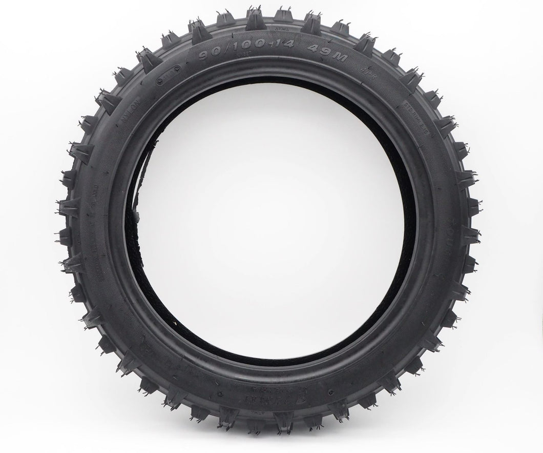 90/100-14 inch Rear Knobby Tyre (4T083) + Inner Tube (4T065)