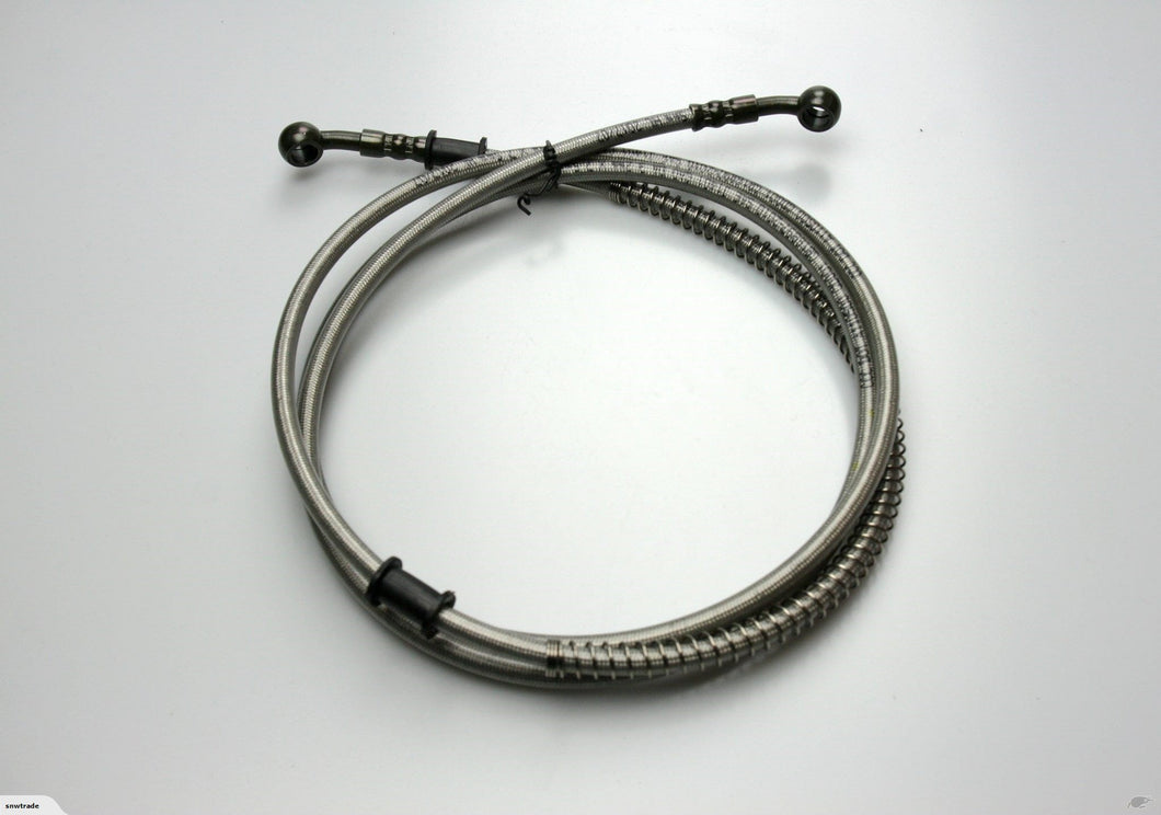 1.0m Motorcycle Brake Oil Hose Sliver 10mm Steel End Fitting Pipe Line (4T125)