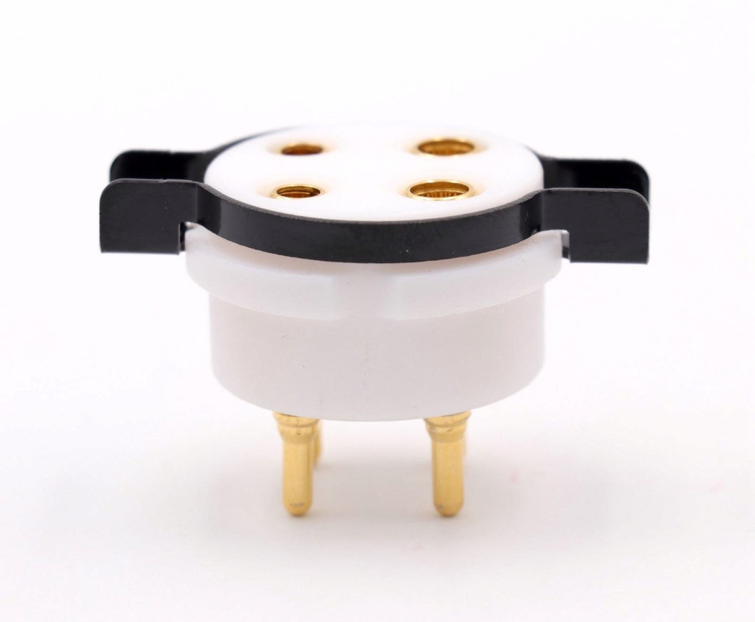 EIZZ 4pin Ceramic Electron Tube Sockets For 2A3 300B Gold Plated Brass (EP022)