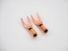 Load image into Gallery viewer, 2 of Aucharm 4N Copper Speaker Spade Plugs Screw locking Type (EP079)
