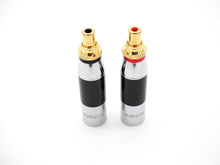 Load image into Gallery viewer, Aucharm Carbon Fiber/Gold Plated XLR Male to RCA Female HiFi Adapter (PC-56)
