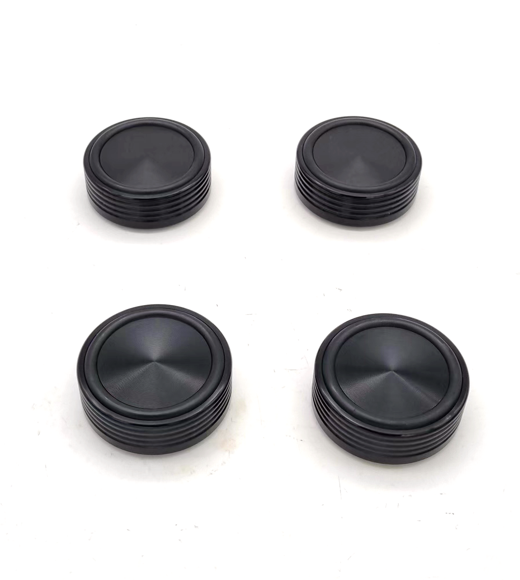 44x17mm Aluminum HIFI AMP Speaker Isolation Stand Feet Pad 4PCS Black (EP013-1)